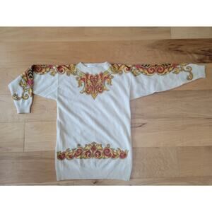 Women's vintage woolen designer Sequined sweater size medium